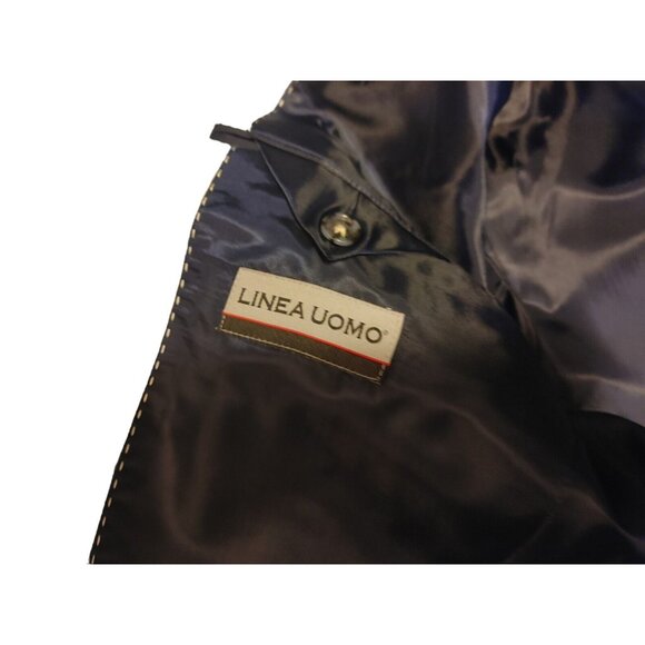 Mens navy blue LINEA UOMO blazer 2 pieces sport suit coat wool two 34W 30L - Picture 8 of 16